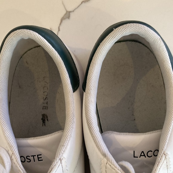 Lacoste white leather trainers, Men's Size 10 - Picture 9 of 11
